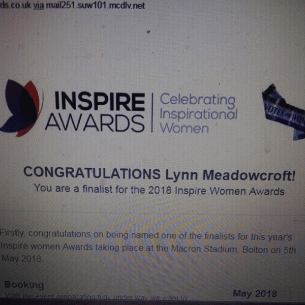 Lynn Meadowcroft Inspire Awards Personal Development Bolton